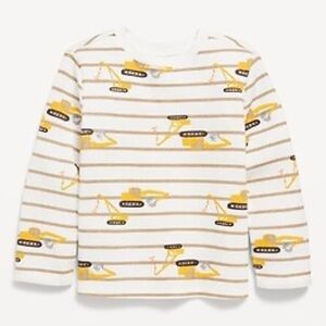 Old Navy Kids Construction Stripe Long Sleeve Tee 3T NWT
